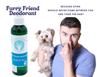 Furry Friend Deodorant - 4oz Natural Pet Deodorizing Spay | Coat Conditioner & Deodorizer | Pet Coat, Bedding and Blanket Freshener