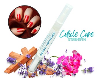 CUTICLE CURE - STRENGTH! Cuticle Oil Twist Pen (3ml) | Cuticle Oil Pen for Strong Nails | Natural Cuticle Softener | Stocking Stuffer