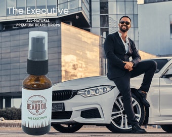 Moisturizing Premium Beard Oil, THE EXECUTIVE Skin Conditioning Treatment, Ultimate Grooming Solution, Great Gift for Bearded Men