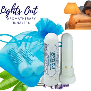 Sleep Aid Inhaler LIGHTS OUT Sleep Support Essential Oil Blend | Relaxing Aromatherapy with Lavender and Neroli Oils | Stocking Stuffer