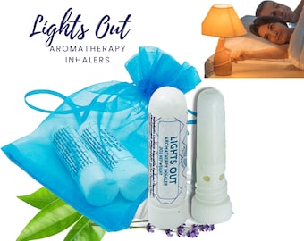 Sleep Aid Inhaler LIGHTS OUT Sleep Support Essential Oil Blend | Relaxing Aromatherapy with Lavender and Neroli Oils | Stocking Stuffer