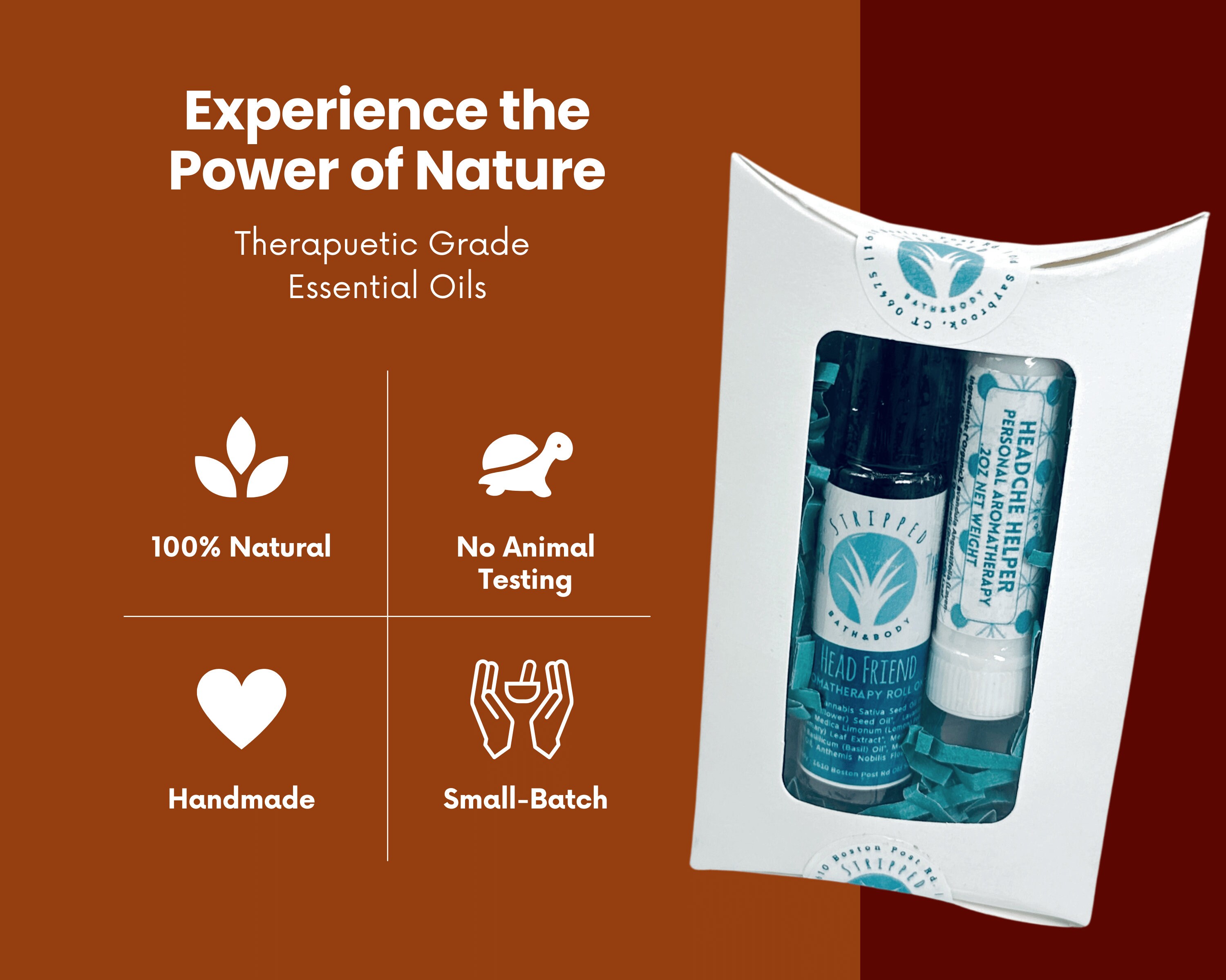 Drug Free Migraine and Headache Relief 2 PC Aromatherapy HEAD BUSTER