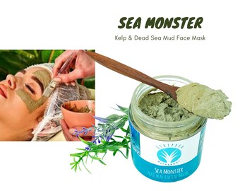 SEA MONSTER Dead Sea Mud Mask with Seaweed | Natural Clay Mask | Acne & Anti-Aging Face Care | Deep Cleansing Detox for Skin Revitalization