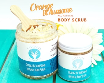 Orange Bl'Awesome Natural Sugar Scrub | Totally Awesome Zesty Orange & Citrus Body Scrub | Exfoliating Skin Renewal | Uplifting Aromatherapy