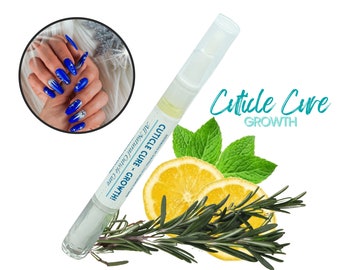 CUTICLE CURE - GROWTH! 3ml Cuticle Oil Twist Pen | Nail Growth Cuticle Oil Pen | Natural Cuticle Remover and Repair | Stocking Stuffer Idea