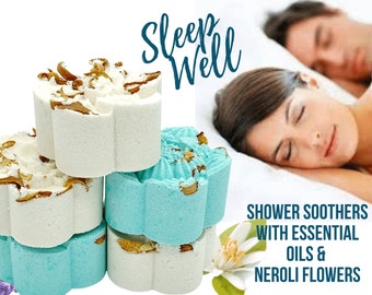 RELAXING SHOWER STEAMERS Sleep Well Blend (5PK), Calming Essential Oil Blend for Stress Relief, Perfect Spa Gift, Christmas Gift