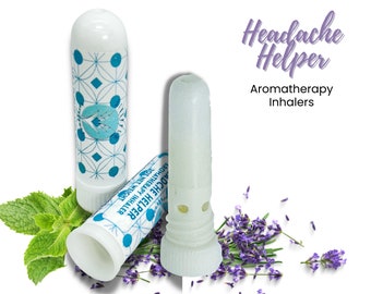 HEADACHE HELPER Aromatherapy Inhaler | Drug-Free Remedy for Headache, Migraine and Stress Relief | Essential Oil Blend Stocking Stuffer