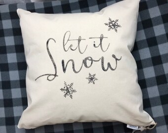 Let it snow pillow | Etsy Let it Snow Pillow Christmas Pillow