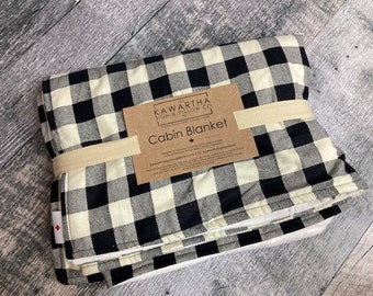 Buffalo Check Cabin Throw Blanket | Black and White | Corporate Gift | Wholesale | Buffalo Check | Throw Blanket | Cozy | Checkered Blanket