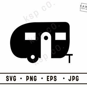 Tenda Trailer Silhouette, SVG, png, jpeg, EPS, Digital Download, Digital File, campeggio, ricreazione, all'aperto, cricut, silhouette, divertimento in famiglia