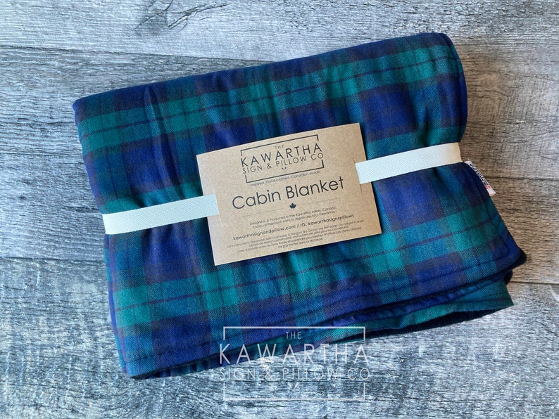 Green and Blue plaid, watch tartan cabin blanket, cottage and home decor, for gifts during birthdays, christmas, housewarming