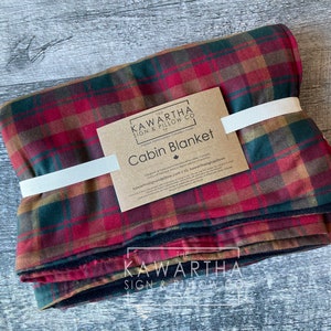 Maple Leaf Tartan Throw Blanket l Cabin Blanket | Corporate Gift | Tartan Blanket  l Home Decor l Cottage Decor | Christmas Gift