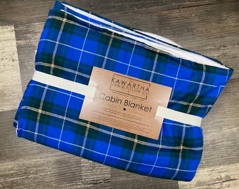 Cabin Blanket l Nova Scotia Tartan | Plaid Blanket l Throw Blanket | Plaid l Scottish l  Tartan Blanket l Cottage Decor | Gift | Bluenose