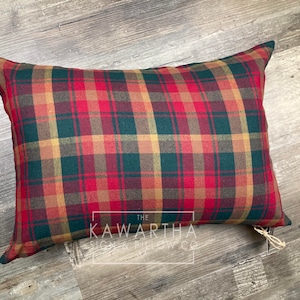 Cottage Decor | Maple Leaf Tartan Throw Pillow |  Plaid Pillow | Checkered Pillow | Royal Plaid | Home Decor