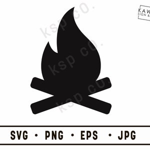 Campfire Silhouette, SVG, png, jpeg, EPS, Digital Download, Digital File, camping, recreation, outdoors, cricut, silhouette, fire, bonfire