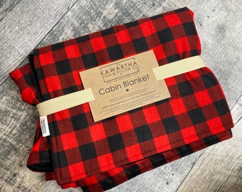 Buffalo Check Throw Blanket l Cabin Blanket | Corporate Gift | Checkered l Home Decor l Cottage Decor | Christmas Gift | Red and Black
