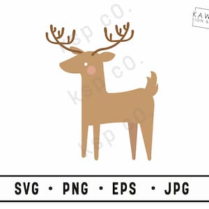 Woodland Deer Solid, SVG, png, jpeg, EPS, Digital Download, Digital File, camping, baby room, kids room, cricut, silhouette, deer, baby deer