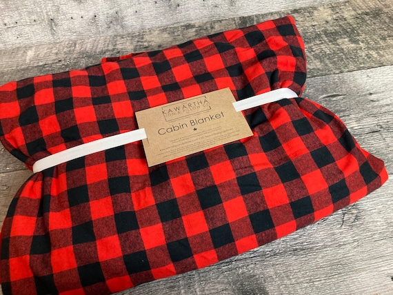 Cabin Blanket Buffalo Check Oversized Throw Blanket in Red and Black Cottage Home Decor Canadian Lumberjack Queen King Etsy Canada