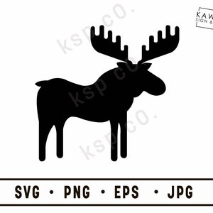 Woodland Moose Silhouette, SVG, png, jpeg, EPS, Digital Download, Digital File, camping, baby room, kids room, cricut, silhouette, moose