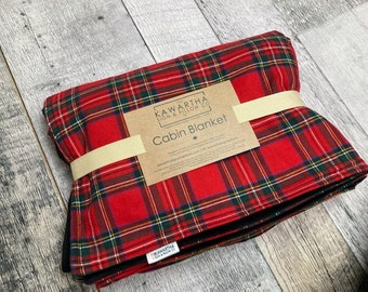Royal Stewart Tartan Throw Blanket | Cabin Blanket | Corporate Gift | Christmas Gift | Gift Idea | Wholesale | Cottage Decor | Home Decor