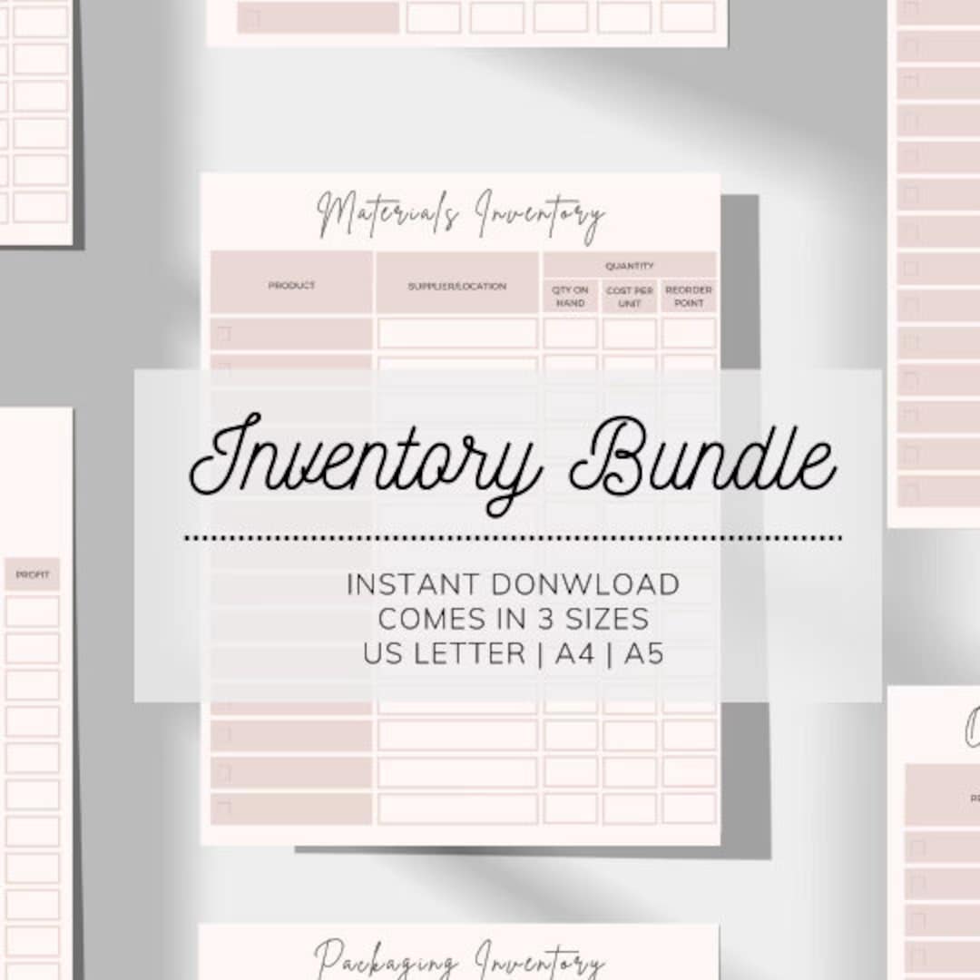 Small Business Inventory Bundle | Product Lists, Packaging Sheets ...