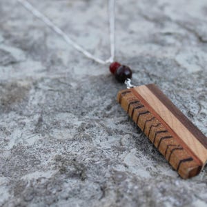 Minimalist Necklace Natural Jewelry Geometric Necklace Wooden Jewelry Sterling Silver Necklace Modern Jewelry Minimalist Jewelry Gift image 5