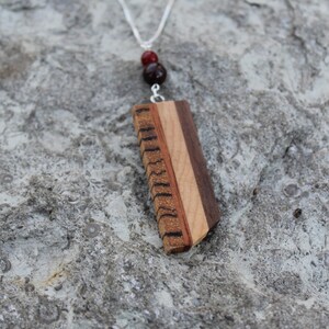 Minimalist Necklace Natural Jewelry Geometric Necklace Wooden Jewelry Sterling Silver Necklace Modern Jewelry Minimalist Jewelry Gift image 7