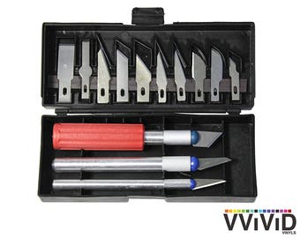 Paper Cutting Art Exacto Knife | Craft Knife Vinyl Cutting Craft Kit | Case Knife Kit 13 Pieces + Hard Plastic Carrying Case | VViViD