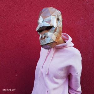 GORILLA MASK. Monkey, animal 3d papercraft mask. Low poly papercraft Printable DIY template (pdf) Mask for kids, adults, man and woman!