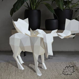 Pdf Papercraft Moose. Low poly sculpture. DIY paper 3D  sculpture, 3D papercraft origami, gift, decoration, Homemade, Animal sculptures