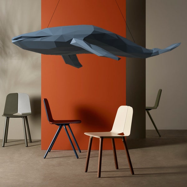 Whale Model - XL Low Poly Papercraft DIY sculpture