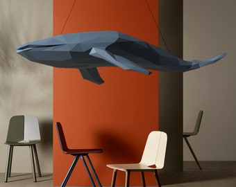 Whale Model - XL Low Poly Papercraft DIY sculpture