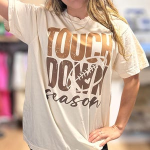 Comfort Colors® Football Touch Down Season Shirt, Cute Football Season Shirt, Gift For Football Lover Mom Shirt, Sports Mama Shirt