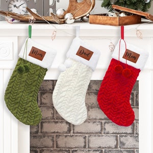 Custom Leather Engraved, Custom Christmas Stockings