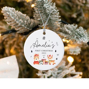 Custom Baby&#39;s First Christmas Ornament - Personalized Kids Christmas Ornament