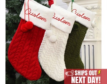 Custom Christmas Stockings, Custom Knitted Christmas Stocking, Personalized Stockings, Christmas Gifts, Christmas