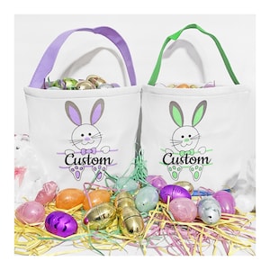 Custom Easter Baskets, Personalized Easter, Easter gifts, Easter bag, Easter Bunny, Easter Basket with name, Bunny basket