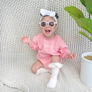 Custom Baby Sweater Bubble Romper, Customized Baby Sweater, Gender Neutral Romper, Baby Gift, Sweatshirt Romper
