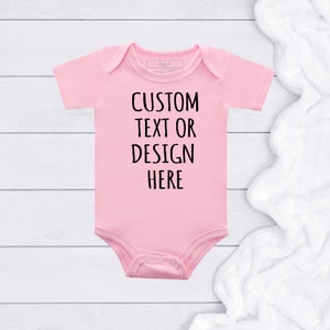 Body de bebé personalizado / Body personalizado / Body de bebé rosa personalizado / Regalo para baby shower / Diseña el tuyo propio / Body personalizado de color