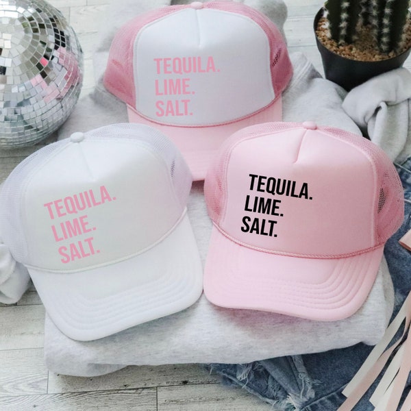 Tequila Lime Salt Hat, Drinking Trucker Hat, Summer Trucker Hat, Drinking Hat, Tequila Hat, Drinking Vibes, Summer Vibes, Gifts for Her