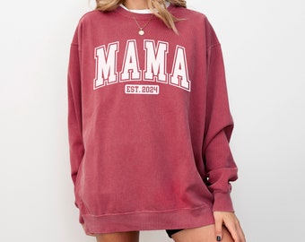 Mama Est Sweatshirt, Mama Est 2024 Sweatshirt, Benutzerdefinierte Mom Sweatshirt, Mama Geschenk, neue Mutter Geschenk, Mama Sweatshirt, Geschenk für Mama, Mama Geschenke