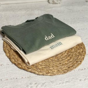 Embroidered Mom Dad Shirt, Mom Shirt, New Mom, New Dad, T-Shirt, Mommy Birthday Gift, Mother&#39;s Day Gift for Mom, Dad Gift Embroidered Shirt