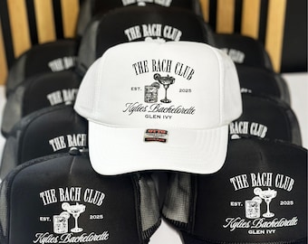 Custom Location Bachelorette Hats, Bachelorette Trucker Hat, Bach Club, Bachelorette Social Club, Lux Bachelorette Merch, Bachelorette Party