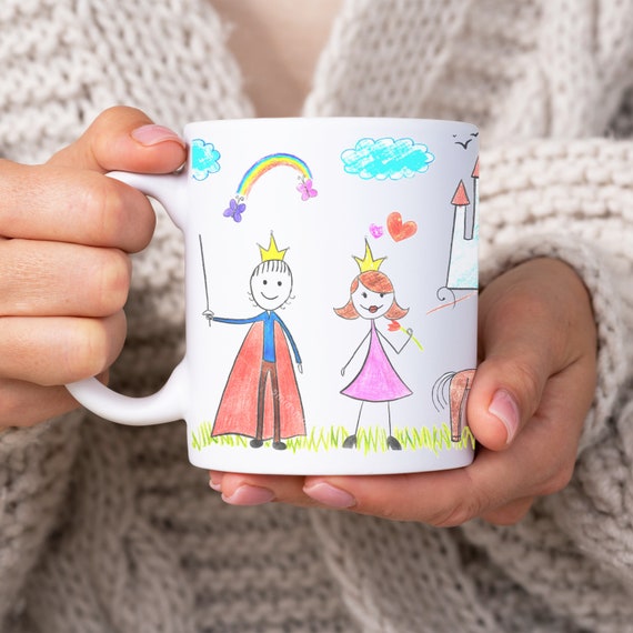 Disegno personalizzato per bambini su tazza da caffè, idee regalo, tazza da  disegno personalizzata, tazza con foto per bambini, tazza personalizzata con  disegno per bambini -  Italia