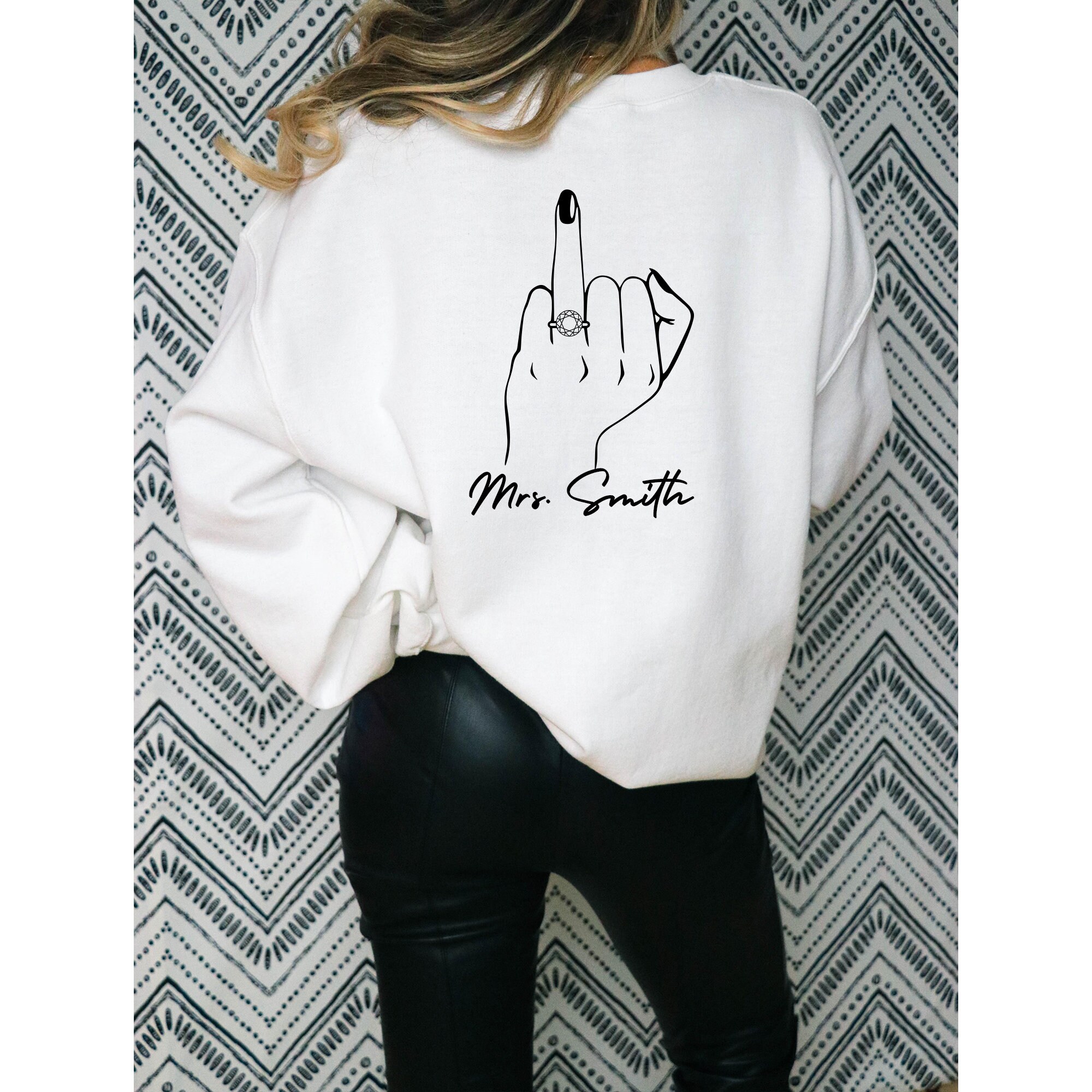 Personalized Bride Gift, Bride Crewneck Sweatshirt, Custom Wedding Engagement Gift