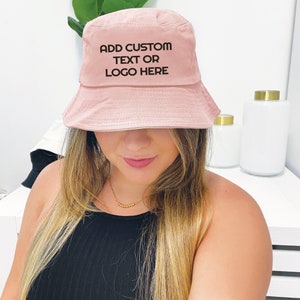 Custom Pink Bucket Hat, Custom Print Bucket Hat, Custom Logo Hat, Custom Text Hat, Bucket Hats, Custom Bucket Hat, Custom Logo Hat