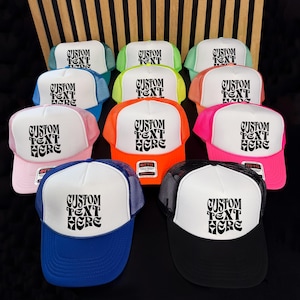 Custom Personalized Hat, Custom Trucker Hat, Neon Green Hat, Personalized Hat, Custom Text Hats, Unisex Hat, Gift For Her, Gifts for Him