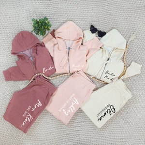 Bridesmaid PJs, Maid of Honor PJs, Bridal Party Outfit, Bridal Party Joggers, Personalized Wedding Morning Sets, Custom PJ Sets for Bach