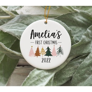 Personalized First Christmas Baby Ornament, Baby&#39;s First Christmas Ornament, Custom Baby Name Ornament, Baby&#39;s First Christmas