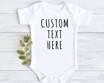 Custom Text Bodysuit, Baby Bodysuit, Custom Baby Bodysuit, Personalized Baby Bodysuit, Customized Bodysuit, Unisex Baby Bodysuit